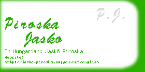 piroska jasko business card